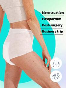 5/15/30片装，月经裤，卫生巾，夜用裤型卫生巾，防侧漏，透气，高吸收性，柔软透气，经期安全裤，整夜安睡，防漏月经内裤，吸收内裤 - 白色 - 查看 8