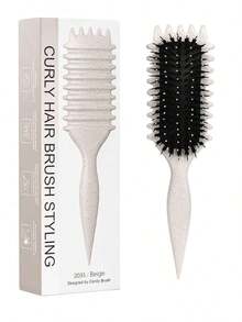Hair Brushes-EU+UK Curling Hair Brush, Suitable For Styling, Shaping And Setting Curly Hair, For Both Men And Women, Can Be Used On Dry Or Wet Hair - 彩色 - 查看 1