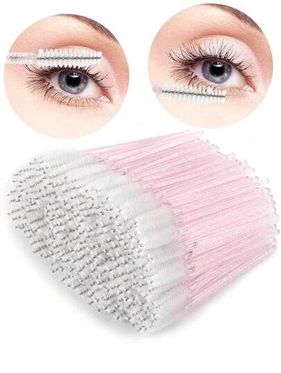 500/50pcs Disposable Mascara Wands, Bulk Eyelash Brushes, Makeup Brushes, Spiral Brushes, Makeup Tools, Suitable For Eyelash Extensions, Eyebrow Brushes, Eyeshadow Brushes, Spiral Brushes (Multi-Color)