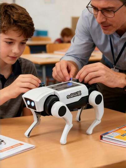 DIY Mechanical Pet Robot Dog Toy, STEM Construction Toy, Learning Experience Suitable For Children, Boys, Girls, Adults, Birthday, Holiday, Party, Classroom, Home Gift, Children Toy