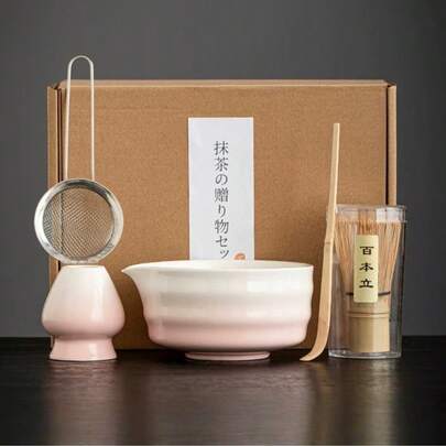 1pc/5pcs Matcha Tea Set, Includes Matcha Bowl, Matcha Whisk, Matcha Cup, Stirrer, Tea Spoon, Tea Bowl Set, Matcha Preparation Tools, Dessert & Beverage Making Tools, Japanese Gift Box, Matsukawara Matcha Stirring Set, Gift For Matcha Enthusiasts
