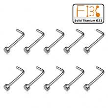 10pcs F136 Titanium Nose Rings Studs For Women Men Nose Nostril Piercing Jewelry Top Flat Cartilage Helix Ear Stud Piercing Jewelry - Silver - View 9