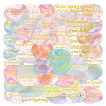 50pcs Soft Glow Gold Foil Stickers Minimalist Aesthetic Waterproof Decals For Journal, Phone Case, Laptop, Suitcase, Desktop, DIY Crafts - Multicolor - View 8