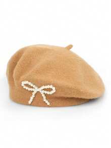 1pc Women's Wool Beret Hat With Bow Decor - Breathable Soft Casual Fashion Hat, Available In Multiple Colors - Bow-tie Beret - View 21