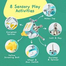 Busy Cube Sensory Toys For Toddlers Is A Handmade Montessori Fidget Cube - Wooden Busy Board Baby Activity Cube Travel Toy For With Autism Toys ADHD 1 2 3Children's Growth Games, Fun And Joyful, Essential For Childhood - As Pic - View 3