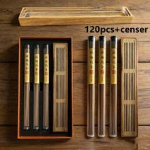 80/120 Natural Chess Nan Thread Incense Stick+Incense Burner Set, Thickened Natural Aromatherapy, Suitable For Yoga Meditation Purification And Gift Giving - Multicolor - View 5