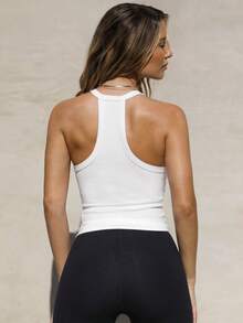 Womens Classic Cotton High Stretch Regular Length Cami Tank Top For Casual And Party Wear - trắng - Xem 8
