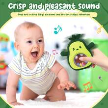 1个婴儿硅胶牛油果磨牙手套，适合3个月以上的婴儿，防掉落腕部磨牙器，满足宝宝的吸吮需求 - 彩色 - 查看 6