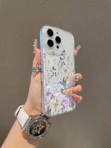 1pc Minimalist High-End Hydrangea Floral Pattern Painted Anti-Drop TPU Phone Case Compatible With IPhone XS/XS Max/XR/11/12/13/14/14 Plus/15/15 Plus/16/16 Plus/7/8 Plus And Other Models - Multicolor - View 7