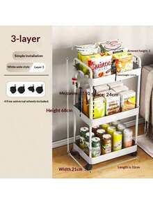 3/4/5 Tier Rolling Storage Cart - Compact Space-Saving Design, Multi-Layer Storage Shelves, Sturdy Plastic Structure. Suitable For Home, Office, Warehouse, Garage, Kitchen, Bedroom And Outdoor Camping. Ideal For Home Organization, Kitchen Rack, Storage Cart, Utility Cart, Folding Table, And Also A Great Gift Choice For Halloween And Christmas. Kitchen Items Kitchen Accessories Kitchen Tools