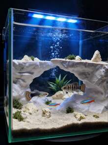 3D打印水族箱岩石洞穴装饰 - 无需组装，可搭配水族箱沙使用，为爬行动物、小型鱼类和水族宠物打造逼真的栖息地装饰，是丰富水族箱生态系统的绝佳配件，是水族箱布置和宠物爱好者的理想之选。 - A - 查看 1