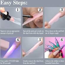 Nail Art Crystal Nail Model Butterfly Extended Nail Model Quick Phototherapy Nail Paper Free Holder With Multiple Sizes Of 150 Pieces In A Box, Petal Shaped Nail Film - Apricot - View 5