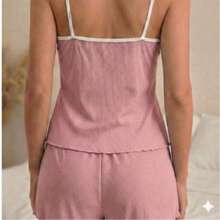 Babydoll In Baby Pink Ribbed Lace - Màu Hồng baby - Xem 2