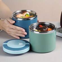Hộp cơm giữ nhiệt bằng thép không gỉ - Dung tích lớn, có thể tái sử dụng, vỏ nhựa chịu nhiệt, cách nhiệt tốt, phù hợp cho trường học, cao đẳng và văn phòng, vật dụng cần thiết cho năm học mới. - Nhiều màu - Xem 8