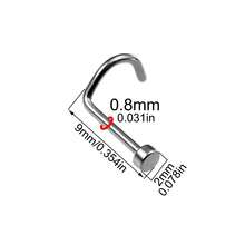 10pcs F136 Titanium S-Shaped Nose Rings Studs For Women And Men, Nose/Nostril Piercing Jewelry, Top Flat Cartilage Helix Ear Stud Piercing Jewelry - Silver - View 5