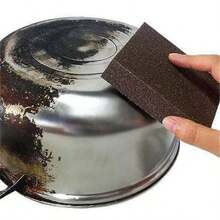 1/5/10/20pcs Set, Scouring Pad, Steel Wire Brush, Pot Cleaning Descaling Sponge, Pot Brush, Rust Removing Sponge, Dishwashing Sponge Block, Anti-Fouling Scouring Pad, Cleaning Cloth, Heavy Duty Decontamination, Rust Removing Pot Brush Kitchen Cleaning Cloth Abrasive Sponge - Brown - View 1