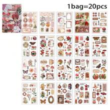 20 buc/pachet Carte de stickere în stil vintage, autocolante retro cu figurine și plante pentru scrapbooking, planificator, decorare jurnal, fabricate din material PET impermeabil, ușor de dezlipit și lipit, potrivite pentru scrapbooking, jurnal nedorit, planificator DIY, jurnal, artizanat, înapoi la școală, Ziua Îndrăgostiților, cadouri de ziua de naștere, papetărie - Multicolor - Vizualizare 13
