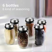 Revolving Spice Rack Organizer Storage For Kitchen, Spice Stand Holder, Spinning Countertop Herb And Spice Rack Organizer With 6/12 Glass Jar Bottles Set - màu đen - Xem 4