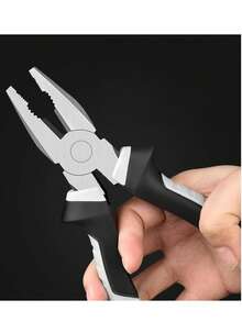 6-Inch Electrician's Pliers, Diagonal Cutting Pliers, Linesman Pliers, Multi-Function Industrial Grade Manual Clamp Tools. Suitable For Twisting, Cutting, Gripping, Fixing, Bending And All Other Manual Operations. - Black - View 4