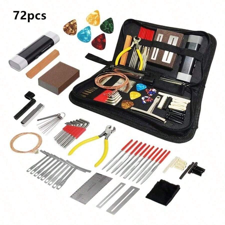 72Pcs Guitar Repair Tool Kit Professional Guitar Maintenance Tool Kit Guitar Accessories - Multicolor - View 1