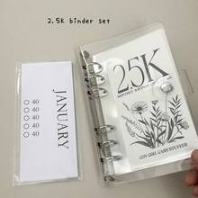 2.5K/5K/10K 12-Month Envelope Savings Challenge Binder, Large Capacity Photo Album, Financial Management Planner, Budget Notebook, School Supplies - Clear - View 13