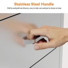 Outdoor BBQ Island Storage Cabinet, Stainless Steel Kitchen Drawers For Backyard And Patio Cooking - 28吋三層櫃與三抽屜組合 - 查看 5