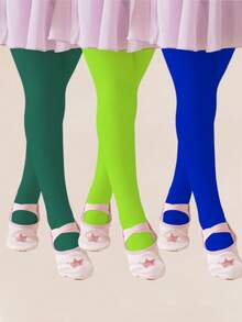 Girls' Tights, Dark Green, Green Leggings, Ballet Dance Tights, St. Patrick's Day Green Pants - Multicolor - View 12