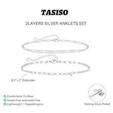 Tobillera con inicial para mujer tobillera impermeable en capas para mujer tobilleras bañadas en plata tobillera fina con letras  joyería de verano para mujer-008 - LETRA M - Ver 5