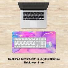 1 件装大理石纹鼠标垫 - 粉紫金箔、梦幻紫水晶和深海紫金图案，静音防滑/可卷起便携桌垫，适用于游戏、办公和桌面装饰 - 彩色 - 查看 11