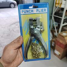 1个手持式金属打孔器，金属扣眼，手工DIY皮革鞋带打孔扣眼，铆钉圆孔打孔器，适用于皮带、活页纸、耳环、标签、A4文件，多功能办公打孔装订工具 - 銀色 - 查看 8