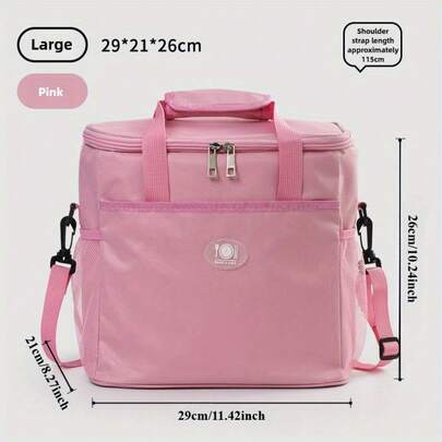 Large Insulated Lunch Tote Bag - Leakproof Oxford Fabric With Adjustable Strap For Office, School, Picnics & Outdoor Use