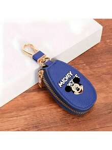 1pc Disney Licensed Mickey Mouse Key Holder Wallet, Zippered Key Case For Home & Car Keys Organization, Spacious & Minimalist Design - Multicolor - View 16