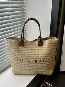 Túi Tote đan bằng rơm, Túi xách đi biển "TOTE BAG" in hình, đa năng dùng làm túi đi biển, túi xách mùa hè, túi mua sắm, mang phong cách Bohemian mùa hè, phù hợp cho người yêu biển, người đam mê phong cách Bohemian, phụ nữ, khách du lịch, hoàn hảo cho du lịch biển, kỳ nghỉ hè, đi chơi hàng ngày. - Nhiều màu - Xem 11