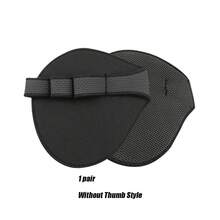 1双半指健身手套，杠铃哑铃掌垫，防滑耐磨，男女通用，适合举重、悬垂和引体向上 - 黑色 - 查看 11