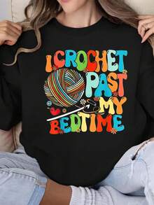 Women's Crochet Sweatshirt - Gray Rainbow Heart "I Crochet Until Bedtime" Design With Yarn Ball And Hook Pattern - Comfortable Crochet Theme Sweater For Crochet Enthusiasts, All-Season Casual Crew Neck Pullover, Crochet Lover's Wear, Women's Crochet Top, Women's Sweatshirt Plus Size, Women's Plus Size Sweatshirt, Women's Plus Size Sweater, Women's Autumn Plus Size Clothing, Women's Plus Size Hoodie, Plus Size Women's Hoodie, Plus Size Women's Sweatshirt, Women's Autumn Plus Size Clothing Loose And Comfortable Valentine's Sweatshirts - 紅色 - 查看 5