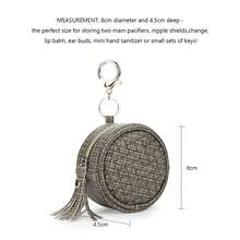 1pc PU Leather Pacifier Case With Tassel, Keychain & Coin Pouch, Attachable To Diaper Bag - Multicolor - View 4