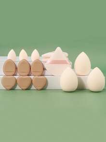 15件套化妆海绵/粉扑套装包含3个三角形粉扑、3个迷你气垫粉扑、3个迷你心形气垫粉扑、3个水滴形化妆蛋和3个迷你化妆海绵。适用于粉底液、粉底和遮瑕膏。适合所有肤质。 - 彩色 - 查看 5