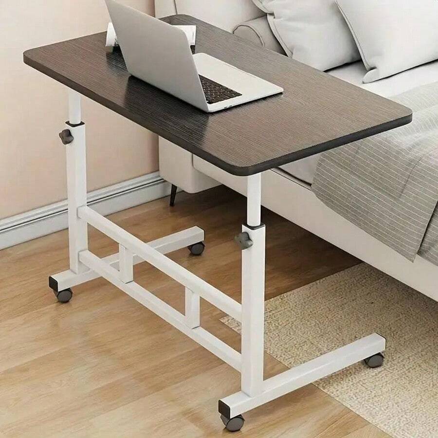 Mobile Lift Table, Computer Desk, Adjustable Height, With Wheels Bedside Computer Desk, Sofa Side Table, Two Sizes Available, Suitable For Bedroom, Dormitory Laptop Stand, Lazy Office Desk, Coffee Table, Gift - Black - View 1