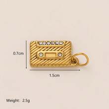 1件时尚金色狗爪耳机鱼骨吉他玫瑰行李箱披萨单身汉帽子收音机不锈钢吊坠，电镀18K金，凸显女性优雅魅力。DIY不锈钢首饰、项链配件、手链配件、钥匙扣配件和护身符配件易于搭配，可作为精致吊坠佩戴。 - 金色 - 查看 13