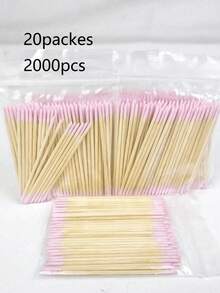 100 Pcs Double-Ended Nail Polish Remover Sticks, Dual Tip Disposable Nail Art Cleanup Tools, Precision Cotton Swabs For Nail Gel Polish Removal, Cuticle Cleaning, Eyebrow Makeup Correction, Lint-Free Small Makeup Remover Sticks, Portable Beauty Tools For Home Salon, Manicure, Pedicure, Eyelash, Brow Shaping, Travel & Daily Makeup Use (Available In 1 Packs) - 粉紅色 100個 - 查看 7