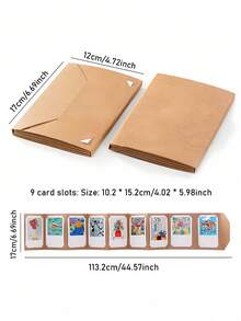 Álbum de almacenamiento de postales fotográficas de 6 pulgadas, puede contener 9 fotos plegables estilo acordeón DIY, adecuado para coleccionar fotos, postales y cartas manuscritas, álbum de fotos con clip de tarjeta, hecho de papel kraft, regalo ideal para amigos, parejas, familia en ocasiones como boda, cumpleaños, Día de la Madre, San Valentín - multicolor - Ver 5