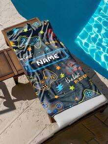 1pc Personalized Kids Beach Towel, Summer Birthday Gift, Summer Vibe, Girls Beach Travel, Customized Beach Towel, Swimming Pool, Beach Decor - Multicolor - View 7