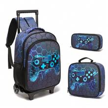 Boys' Game And Football Rolling Detachable Backpack With Handbag &Pencil Case Kit - Style 3 - View 4