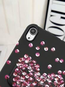 Retro Pink Purple Gradient Heart Rhinestone Flat Protective Case Suitable Compatible With Apple IPad Mini 6 7, Tab A7 9, Pad 5 5Pro, Redmi Pad SE 11, Skin-Friendly Stand Painted Protective Case - Multicolor - View 8