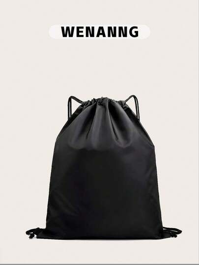 Large Capacity, Waterproof, Portable, Foldable Black Drawstring Backpack Sporty Waterproof For Outdoor Travel, Bag For School For College For Teen Girls Women College Students, Boys And Men Big Backpack, Backpack School, Back To School Bags, Lightweight, Classic Casual, Perfect For Back To School, First Day Of School, Middle School, High School, Stadium, Sports ,University Bag