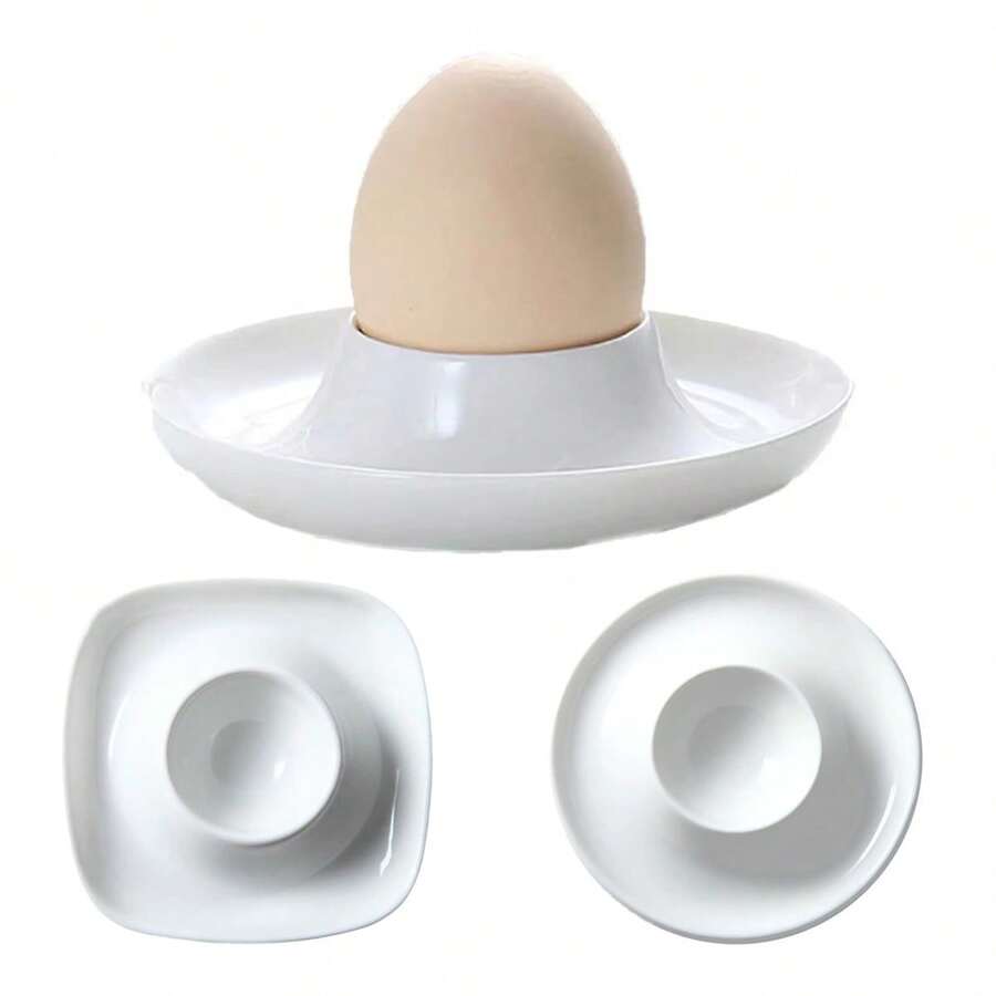 1pc Egg Holder, Egg Cup, Round/Square Egg Tray, Plastic Western Style Egg Cup - Multicolor - View 1