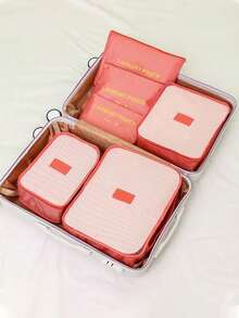 6/7件套行李收纳袋，旅行箱打包袋，鞋袋，衣物内衣收纳袋，男女通用 - 彩色 - 查看 5