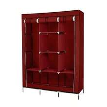LÈRFM [MXBTG-]Guardarropa de Acero Inoxidable Plegable, Almacenamiento de Ropa, Acabado de Dormitorio - Rojo - Ver 5