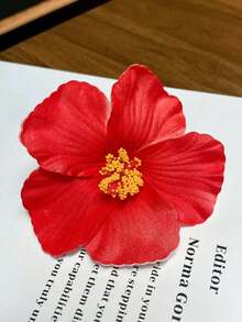 Hawaiian Flower Hair Clips, Cute Hibiscus Flower Plumeria Hair Clips For Women And Girls, Gradient Hawaiian Flower Hair Clips, Hawaiian Hair Accessories, Sunflower Hair Clips For Beach Party, Etc. , Suitable For Daily Wear, Matching Clothing Decoration Hair Accessories, Great Value Set, Valentine's Day Gift, Hair Slide, Hair Barrettes UQZO - 紅色 - 查看 3