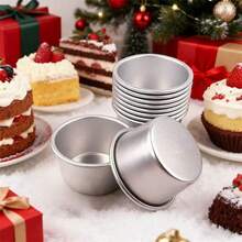 1pc/5pcs/10pcs Aluminum Round Tart Mold - Multifunctional For Making Cakes, Ice Cream, Crème Brûlée And Desserts, Suitable For Baking Enthusiasts - Multicolor - View 11
